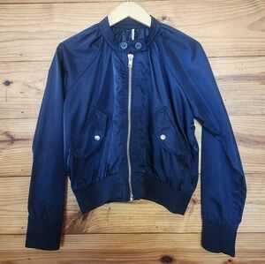 Free People Navy Bomber Jacket XS